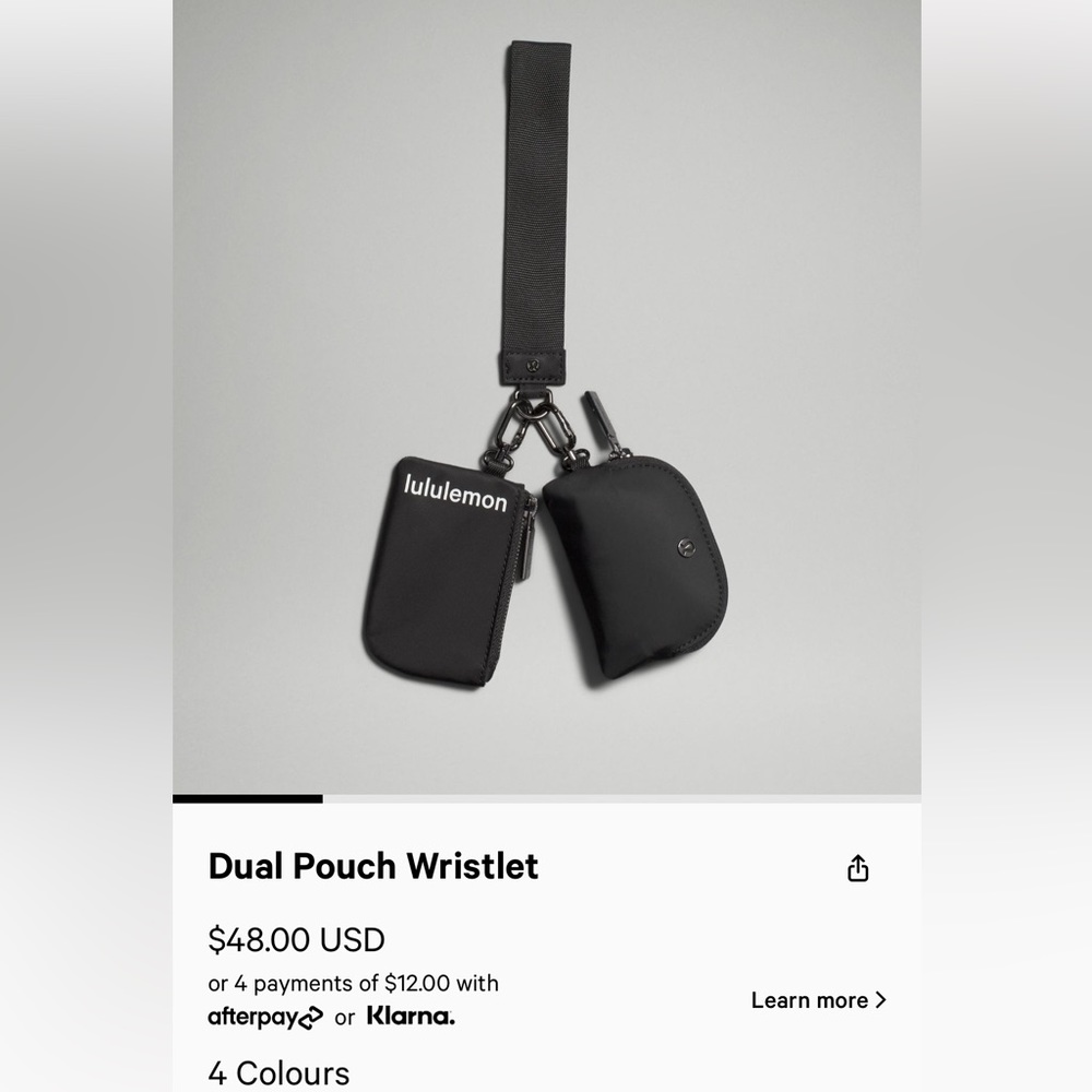 Black Lululemon Dual Pouch Wristlet